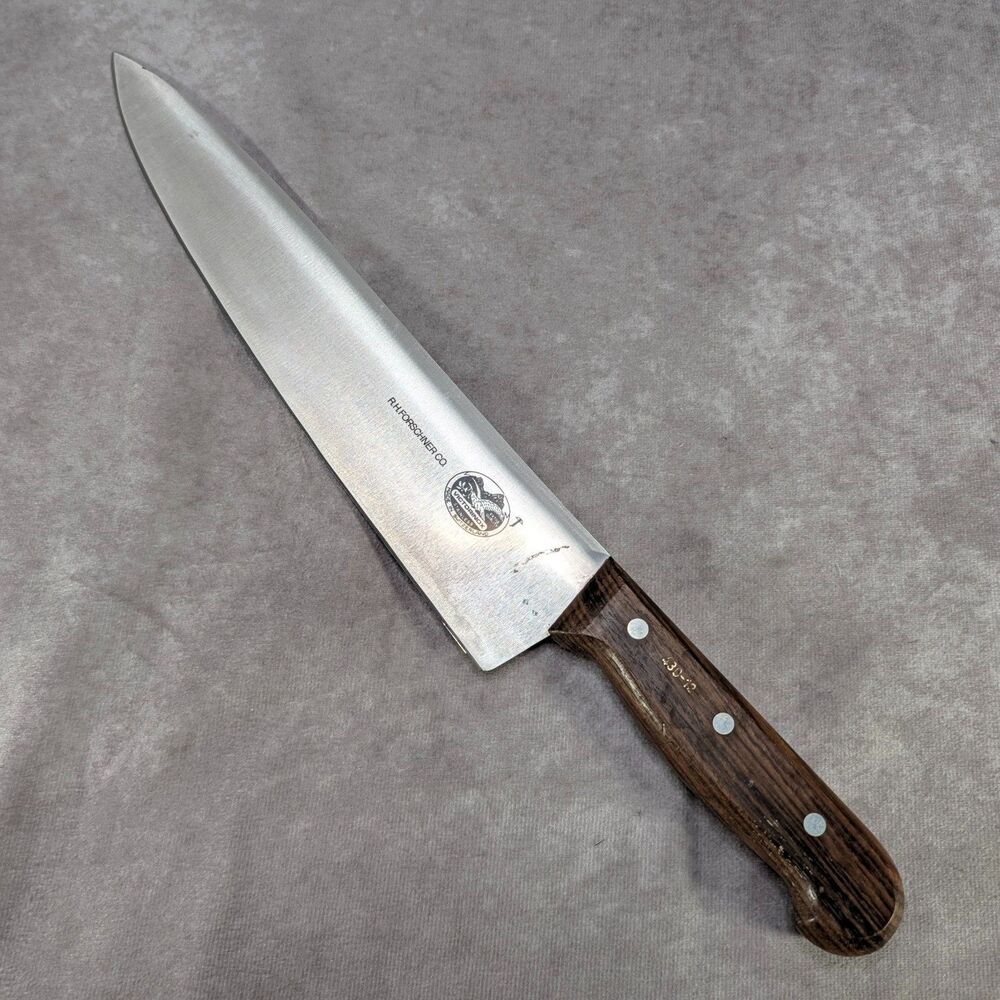Vintage RH Forschner Victorinox 430-12 12 Inch Chef Knife Rosewood Handle